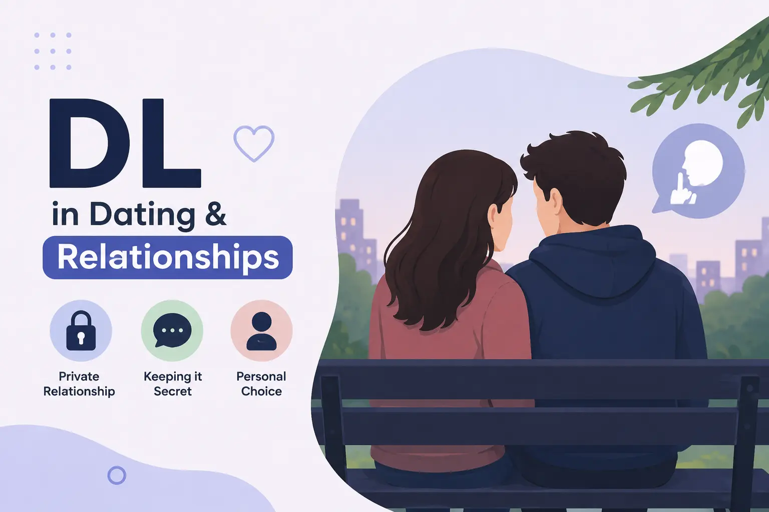 DL meaning in dating and relationships explained with a private relationship illustration