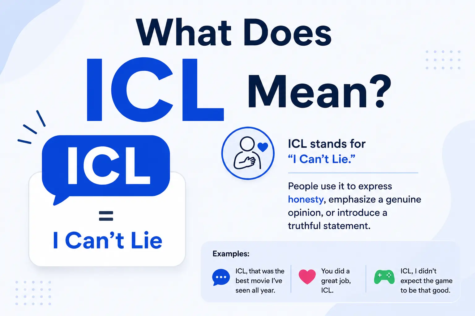 What does ICL mean infographic explaining that ICL stands for I Can't Lie