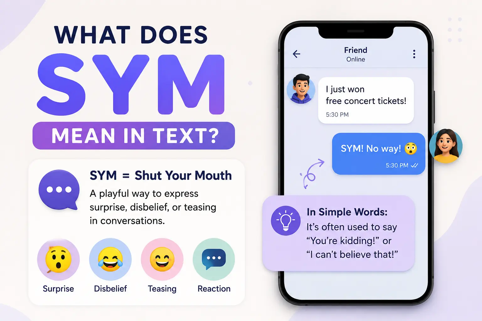 What does SYM mean in texting with simple explanation and example
