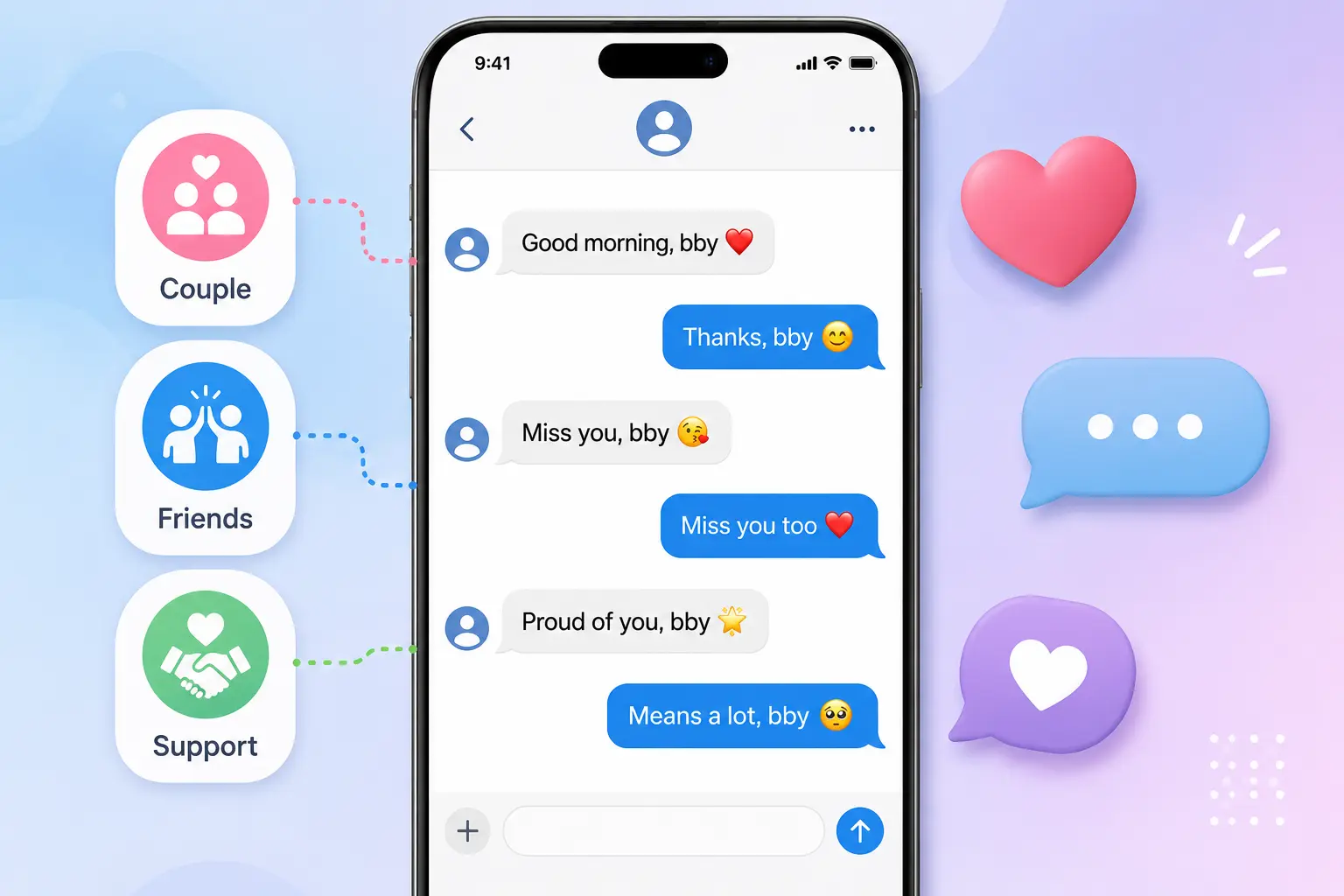 BBY meaning in text messages showing how BBY is used between friends, couples, and supportive conversations.