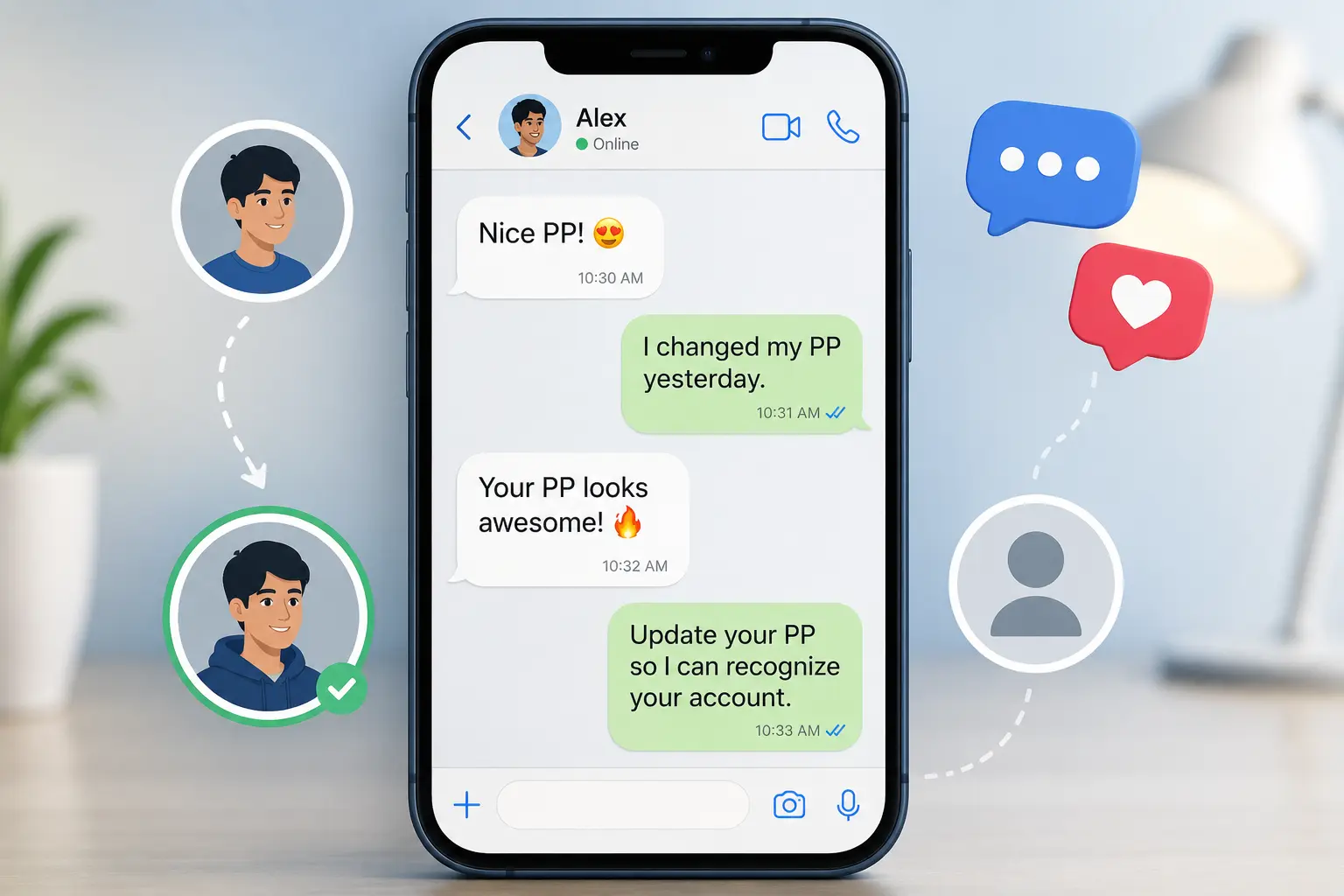 PP used in text message examples