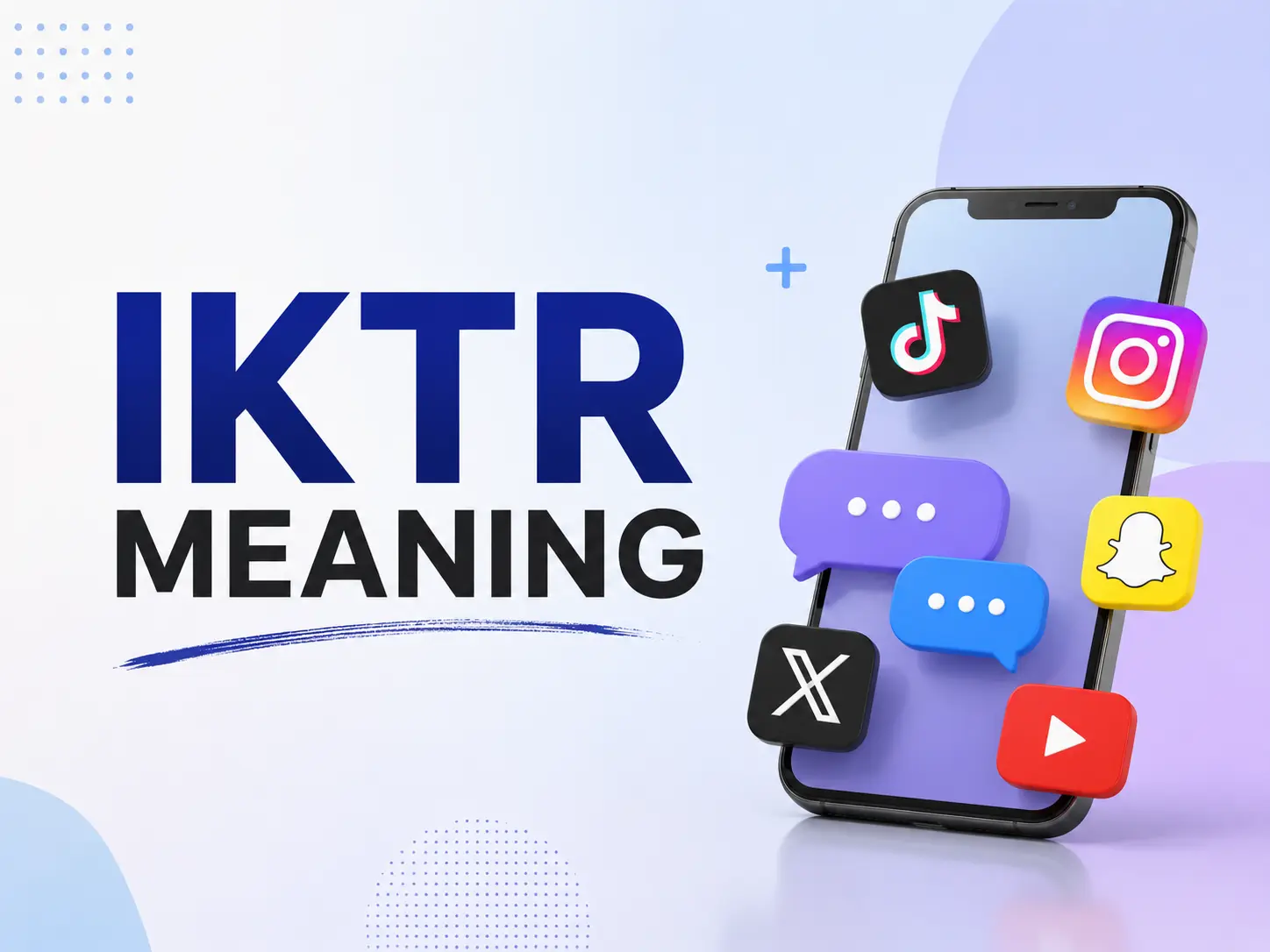 IKTR meaning featured image with smartphone and social media icons representing texting and internet slang.