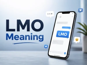 LMO Meaning featured image with a smartphone displaying chat bubbles and modern messaging icons.