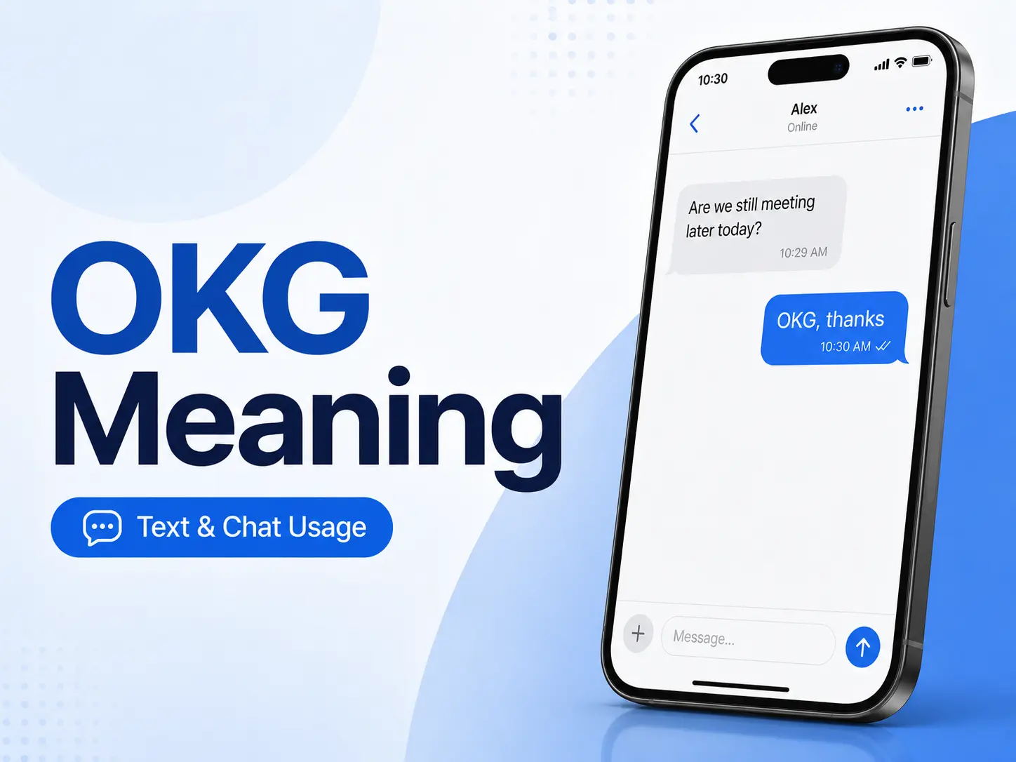 Infographic titled “OKG vs Similar Replies” comparing OKG with OK, K, KK, OMG, and GG, with a short meaning shown for each term.