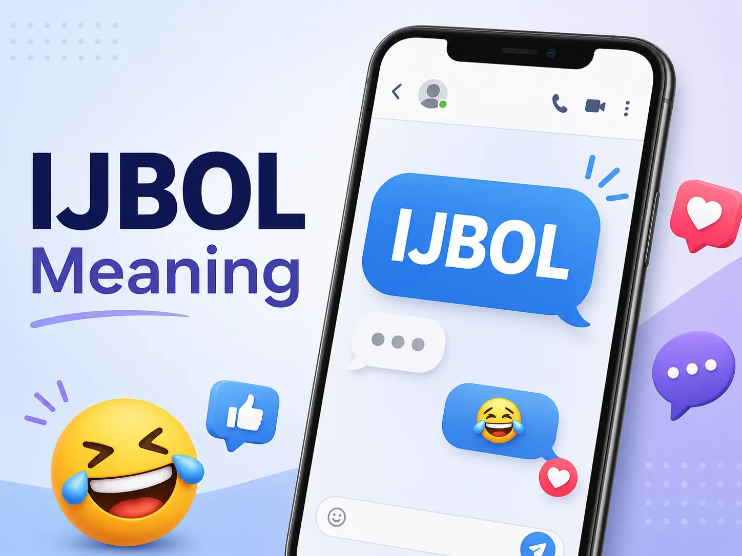 IJBOL meaning featured image showing a smartphone chat with IJBOL and a laughing emoji reaction.