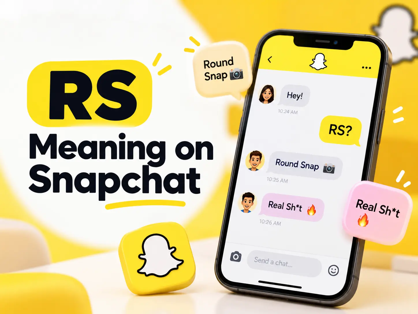 RS Meaning on Snapchat explained with Round Snap and Real Sh*t examples in a Snapchat chat conversation.